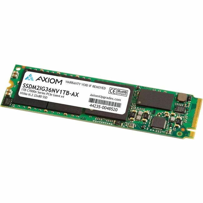 Axiom C7000n 1 TB Solid State Drive - M.2 2280 Internal - PCI Express NVMe (PCI Express NVMe 4.0 x4) - Notebook, Workstation, All-in-One PC Device Supported - 0.46 DWPD - 500 TB TBW - 7430 MB/s Maximum Read Transfer Rate - 512-bit Encryption Standard - 3