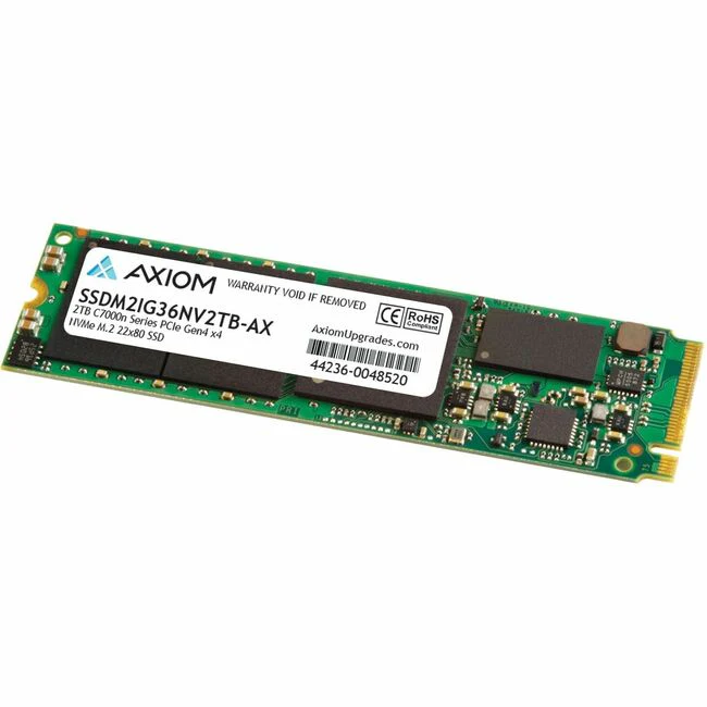 Axiom C7000n 2 TB Solid State Drive - M.2 2280 Internal - PCI Express NVMe (PCI Express NVMe 4.0 x4) - Notebook, Workstation, All-in-One PC Device Supported - 0.46 DWPD - 1000 TB TBW - 7415 MB/s Maximum Read Transfer Rate - 512-bit Encryption Standard - 3