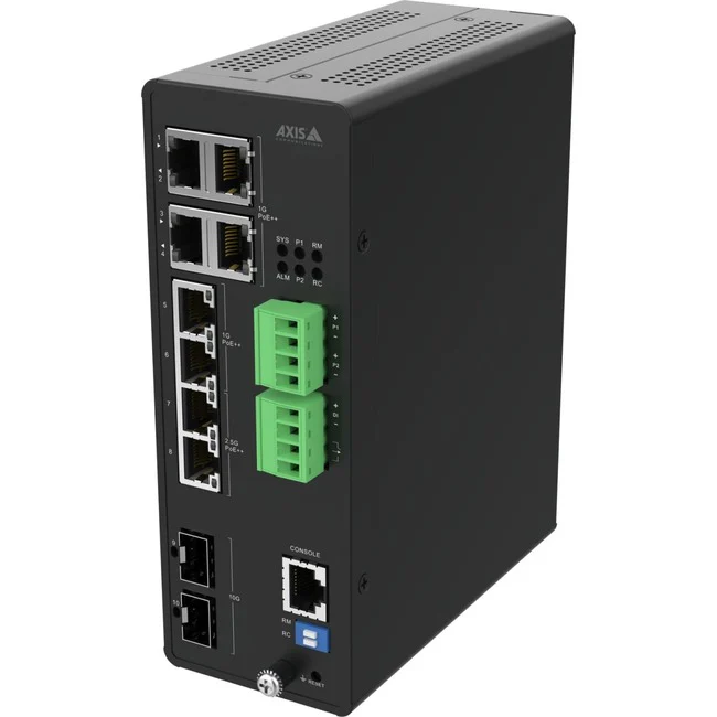 AXIS D8208-R Industrial PoE++ Switch - 8 Ports - Manageable - Gigabit Ethernet, 10 Gigabit Ethernet - 1000Base-T, 10GBase-X - 2 Layer Supported - Modular - 480 W PoE Budget - Twisted Pair, Optical Fiber - PoE Ports - Cabinet Mount - 5 Year Limited Warrant