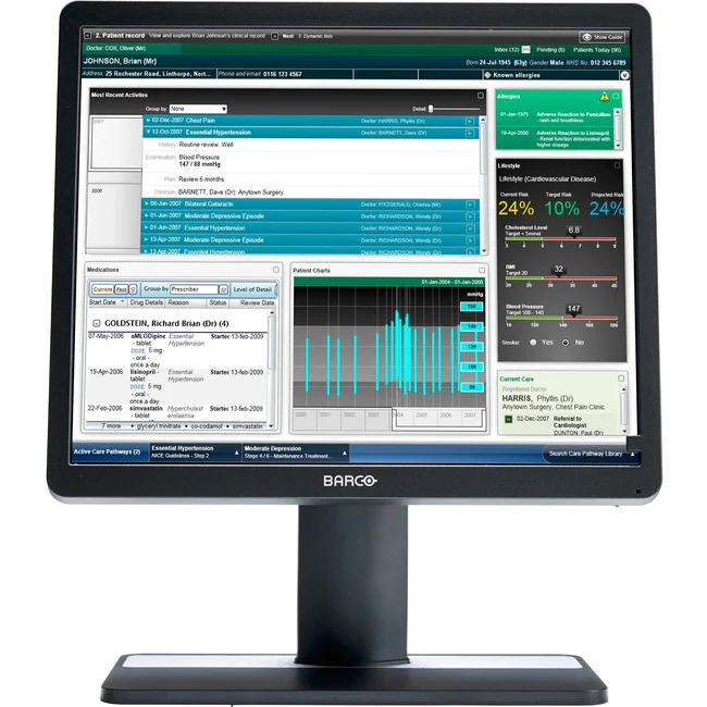 Barco MDRC-1219 19" Class SXGA LCD Monitor - 5:4 - Black - LED Backlight - 1280 x 1024 - 330 Nit - 30 ms - DVI - DisplayPort - USB Hub