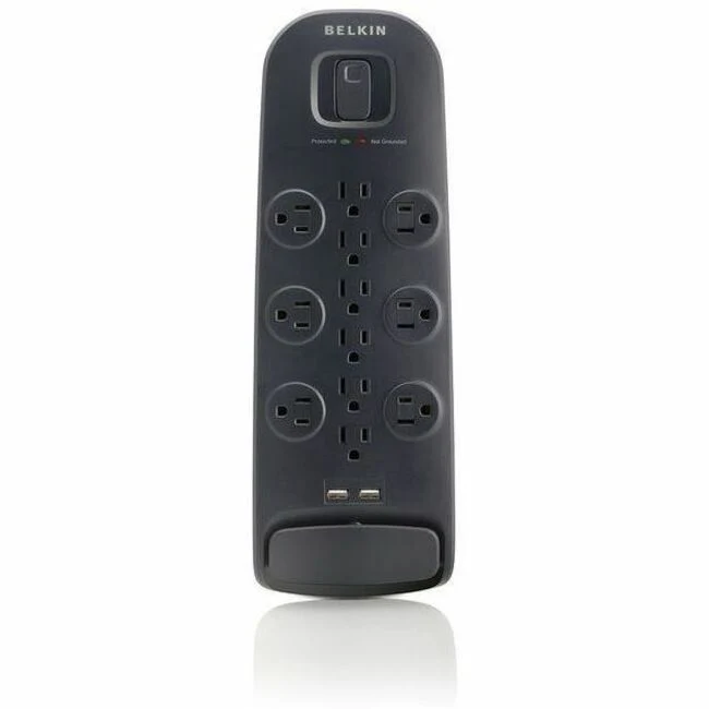 Belkin 12-Outlets Surge Suppressor/Protector - 12 x AC Power, 2 x USB Type A - 3996 J - 120 V AC Input - 5.9 ft