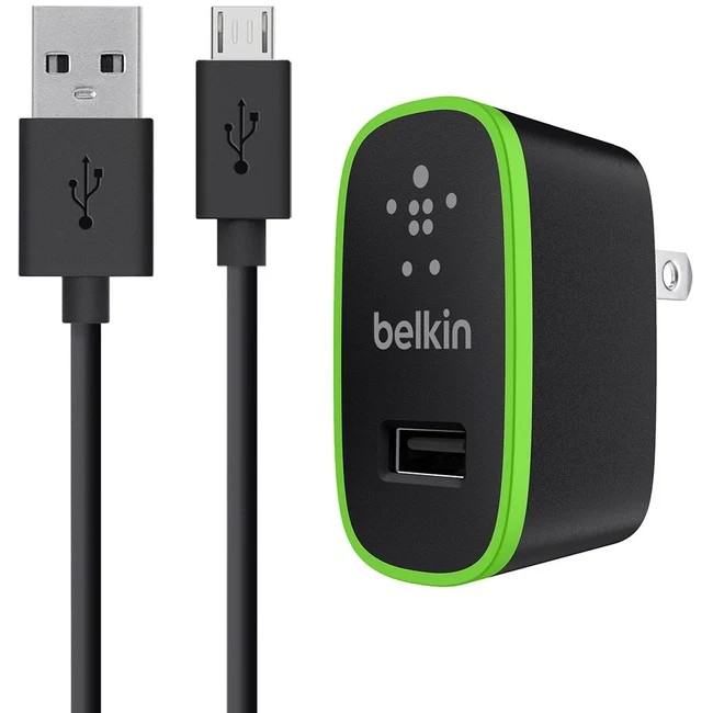 Belkin 12W USB-A Wall Charger + USB-A to Micro-USB Cable - 4ft Cable - 12 W - 5 V DC/2.40 A Output