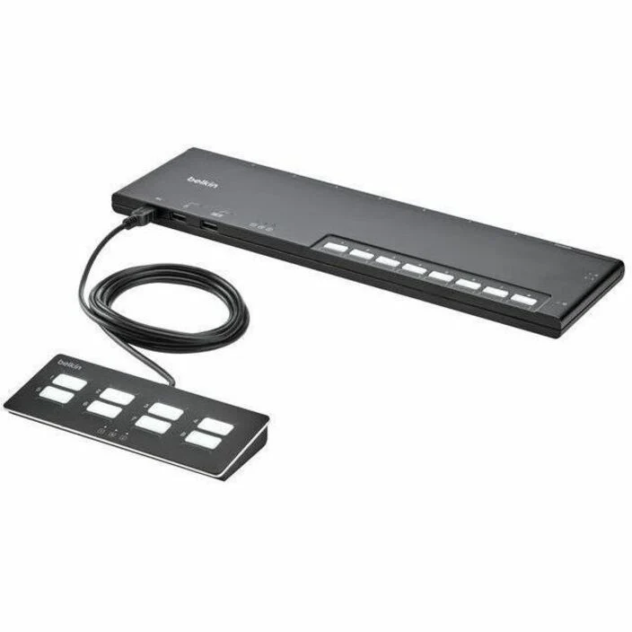 Belkin 8-Port Dual Head Base Modular Secure KVM Switch PP4.0 W/Remote - 8 Computer(s) - 3840 x 2160USB - Desktop