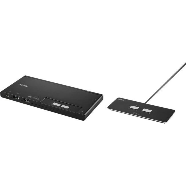Belkin F1DN202MOD-HH-4 KVM Switchbox - 2 Computer(s) - 1 Local User(s) - 3840 x 2160 - 3 x USBHDMI - Desktop, Under Table - TAA Compliant