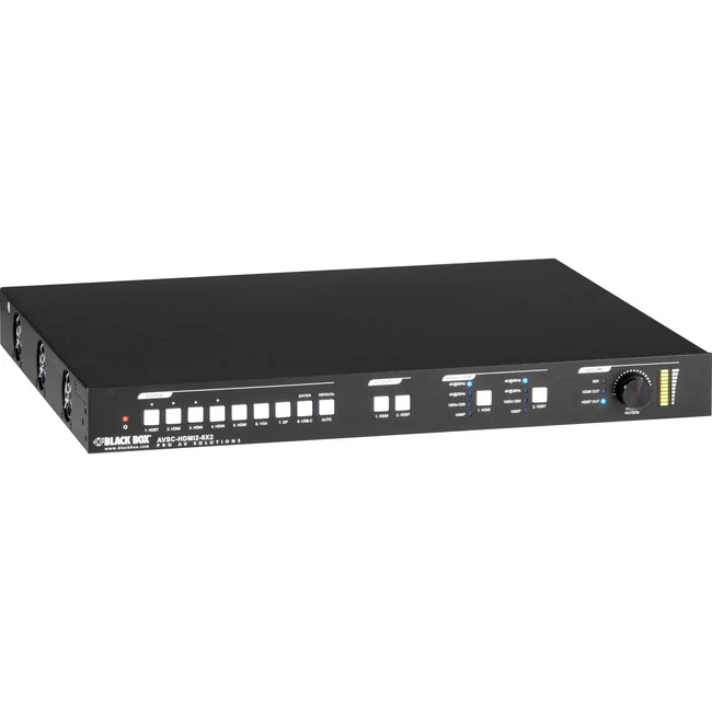 Black Box 8x2 Video Matrix Switcher, 18G Seamless Switching, HDMI 2.0 - 4K - Twisted Pair - 8 x 2 - Display - 2 x HDMI Out - 1 x DisplayPort In - DisplayPort