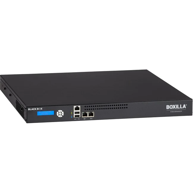 Black Box Boxilla KVM Manager with 125-Device License - 50 Hz, 60 Hz - 3 x Network (RJ-45) - 2 x USB - USB 2.0 - Rack-mountable - 1U - TAA Compliant