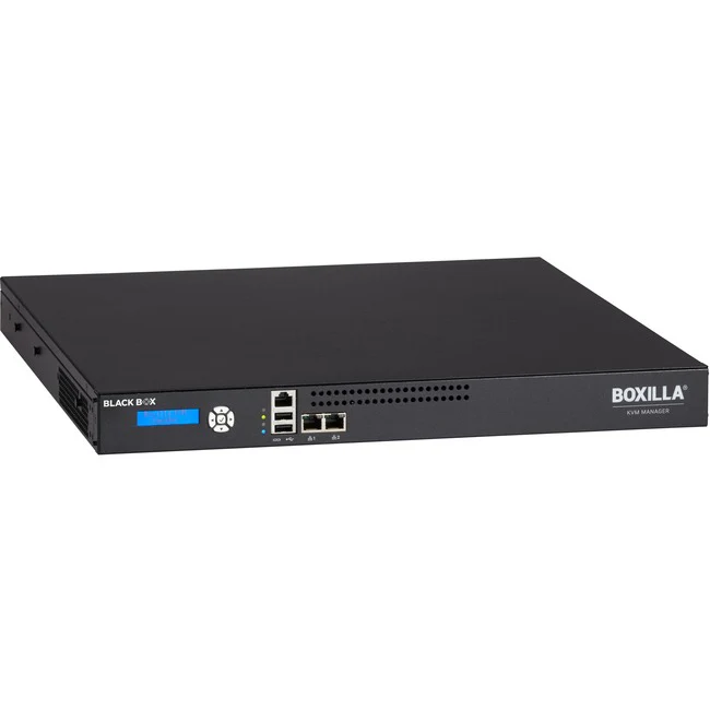 Black Box Boxilla KVM Manager with 75-Device License - 50 Hz, 60 Hz - 3 x Network (RJ-45) - 2 x USB - Rack-mountable - 1U - TAA Compliant
