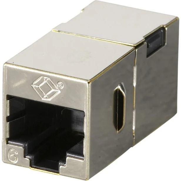 Black Box Cat.6 Coupler - Shielded, Straight-Pin, Office Silver, 10-Pack