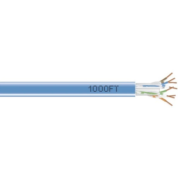 Black Box CAT6 550-MHz Solid Bulk Cable UTP CMR PVC BL 1000FT Pull-Box