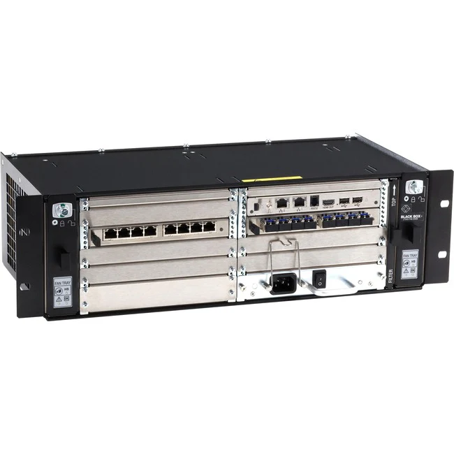 Black Box DKM FX HD Video and Peripheral Matrix Switch - 3840 x 2160 - 50 Hz, 60 HzNetwork (RJ-45) - 2 x USB - 1 x HDMI - Rack-mountable - 4U - TAA Compliant