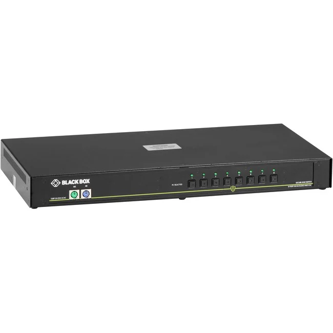 Black Box KVM Switchbox with CAC - 8 Computer(s) - 1 Local User(s) - 3840 x 2160 - 19 x USB - 9 x DVI - Desktop - TAA Compliant