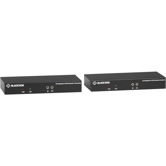 Black Box KVXLCDPF-100 KVM Extender - 1 Computer(s) - 1 Local User(s) - 32808.40 ft Range - 4K - 3840 x 2160 Maximum Video Resolution - 5 x USB - DisplayPort - 5 V DC Input Voltage - Rack-mountable - 1U - TAA Compliant