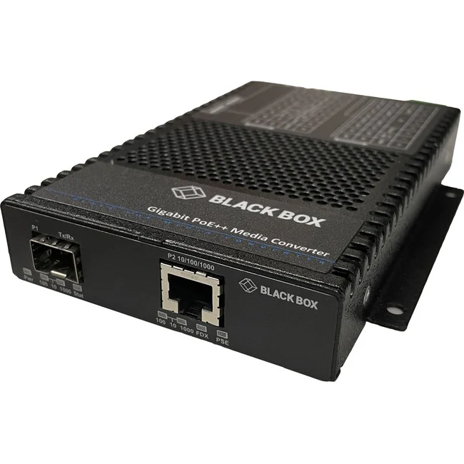 Black Box LGC5700A Transceiver/Media Converter - Network (RJ-45) - 1x PoE (RJ-45) Ports - Multi-mode, Single-mode - Fast Ethernet, Gigabit Ethernet - 10/100/1000Base-T, 1000Base-X - 1 x Expansion Slots - SFP (mini-GBIC) - 1 x SFP Slots - Power Supply - Ra