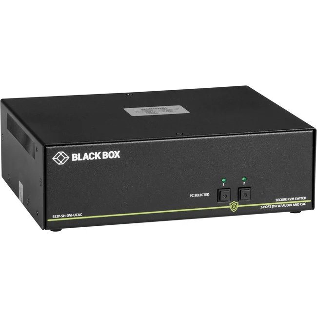 Black Box NIAP 3.0 Secure 2-Port Single-Head DVI-I KVM Switch - 2 Computer(s) - 1 Local User(s) - 3840 x 2160 - 2 x PS/2 Port - 4 x USB - 3 x DVI - Desktop - TAA Compliant