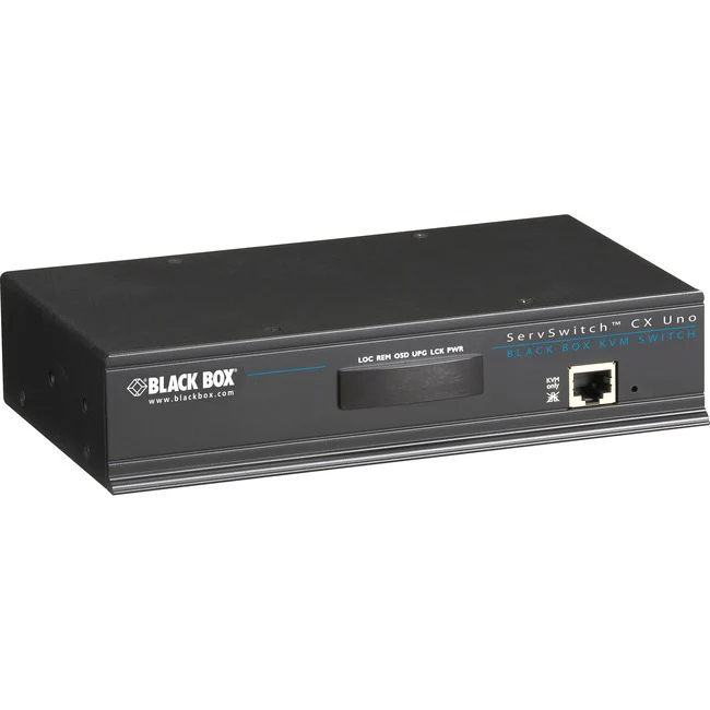 Black Box ServSwitch CX Uno, 8-Port - 8 Computer(s) - 1 Local User(s) - 1920 x 1200 - 9 x Network (RJ-45) - 2 x USB1 x VGA - Rack-mountable - 1U