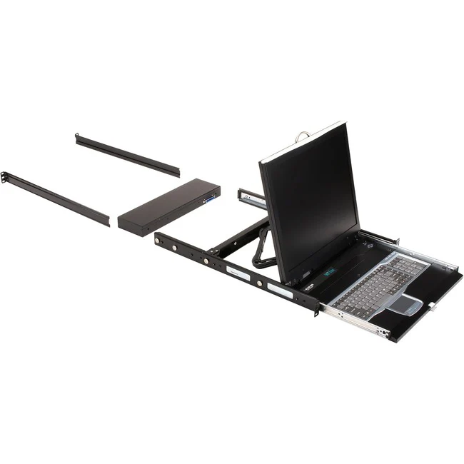Black Box ServTray Complete, 19" , 8-Port KVM Switching Module, USB and PS/2 - 8 Computer(s) - 19" LCD - 1280 x 1024PS/2 PortUSBVGA - Keyboard12 V DC Input Voltage - 1U High - TAA Compliant