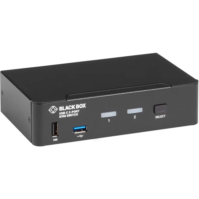 Black Box USB-C 4K KVM Switch, 2-Port - 2 Computer(s) - 1 Local User(s) - 3840 x 2160 - 7 x USB - Desktop - 1 x DisplayPort - TAA Compliant