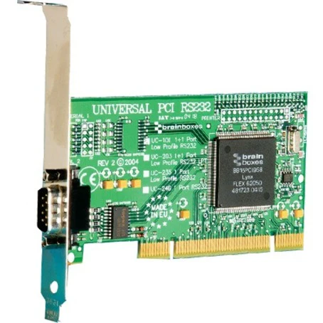 Brainboxes 1 Port RS232 PCI Serial Port Card - Plug-in Card - PCI - PC - 1 x Number of Serial Ports External - TAA Compliant