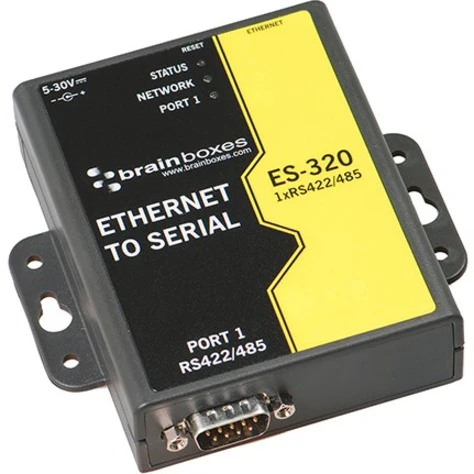 Brainboxes 1 Port RS422/485 Ethernet to Serial Adapter - DIN Rail Mountable - PC - 1 x Number of Serial Ports External - TAA Compliant