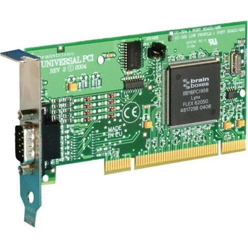 Brainboxes 1 Port RS422/485 Low Profile PCI Serial Card - Low-profile Plug-in Card - Universal PCI - PC - 1 x Number of Serial Ports External - TAA Compliant