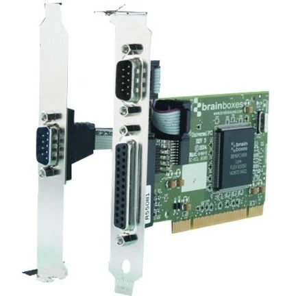 Brainboxes 2 Port RS232 PCI Serial Card with LPT Parallel Printer Port - Plug-in Card - Universal PCI - PC - 1 x Number of Parallel Ports External - 1 x Number of Serial Ports Internal - 1 x Number of Serial Ports External - TAA Compliant