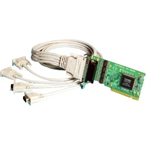 Brainboxes 4 Port RS232 Low Profile PCI Serial Port Card DB9 - Universal PCI - 4 x DB-9 RS-232 - Serial, Via Cable - Plug-in Card - TAA Compliant