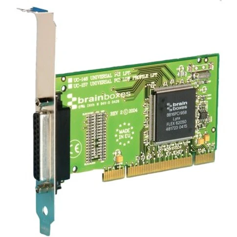 Brainboxes Parallel Port Printer PCI Card - Plug-in Card - PCI 3.0 - PC, Linux - 1 x Number of Parallel Ports External - TAA Compliant