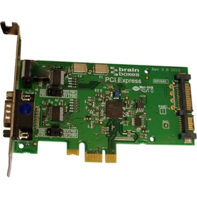 Brainboxes PCI Express 1 Port RS232 Powered (Through SATA Power Connector) 1 Amp POS Card - Plug-in Card - PCI Express x1 - PC - 1 x Number of Serial Ports External - TAA Compliant