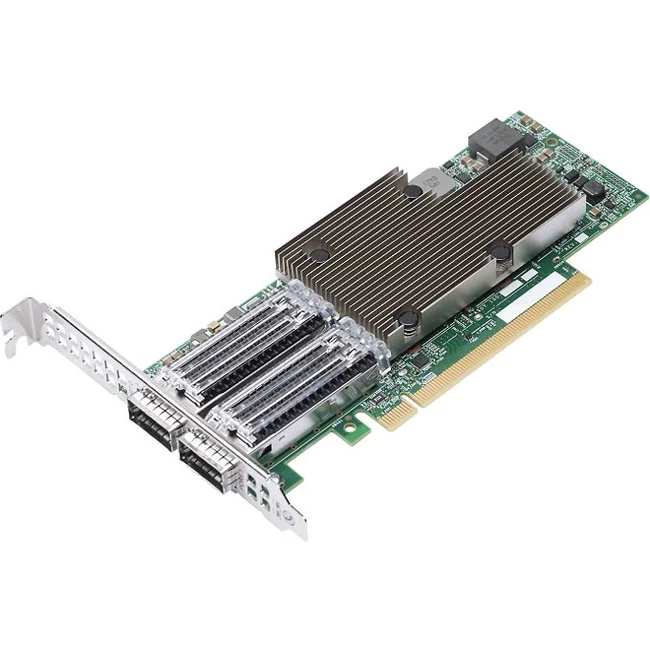 Broadcom Dual-Port 100 Gb/s QSFP56 Ethernet PCI Express 4.0 x16 Network Interface Card - PCI Express 4.0 x16 - 2 Port(s) - Optical Fiber - 100GBase-X - Plug-in Card