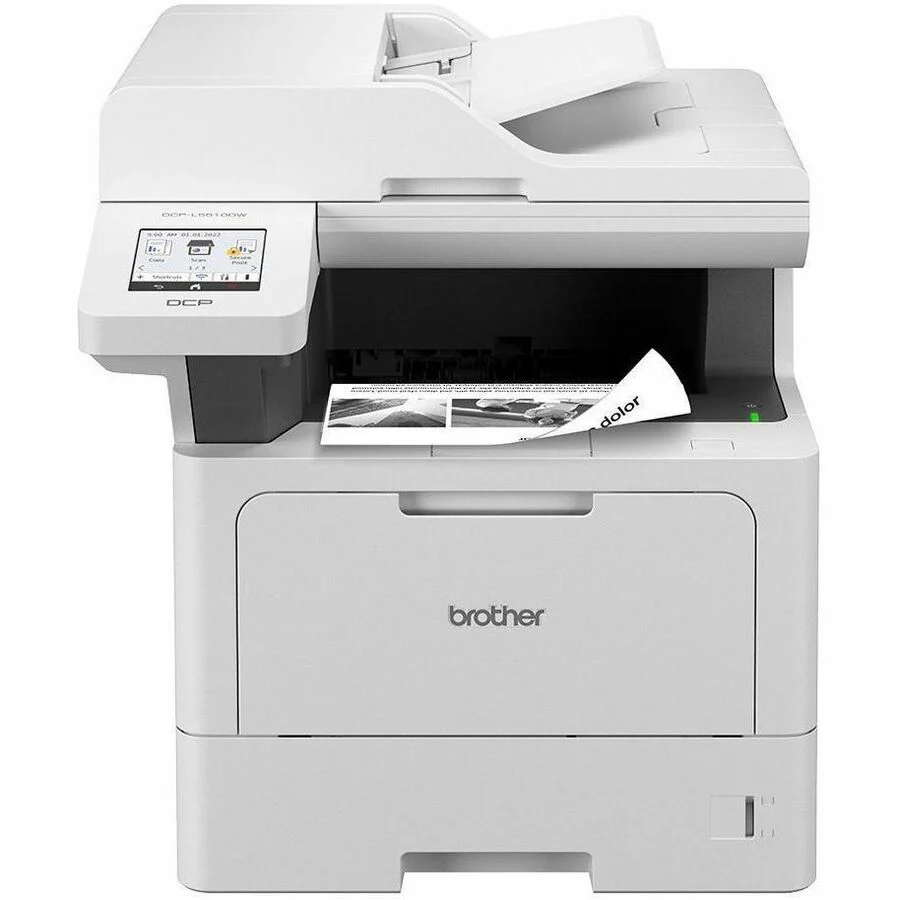 Brother MFC-L5710DN Wired Laser Multifunction Printer - Monochrome - Copier/Fax/Printer/Scanner - 48 ppm Mono Print - 1200 x 600 dpi Print - Automatic Duplex Print - Up to 90000 Pages Monthly - Color Flatbed Scanner - Monochrome Fax - Gigabit Ethernet Eth