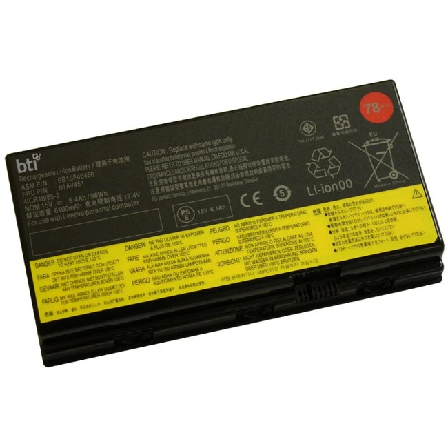 BTI Battery - Compatible Model THINKPAD P71 THINKPAD P70 THINKPAD P71 20HK THINKPAD P71 20HL THINKPAD P70 20ER THINKPAD P70 20ES Compatible OEM 4X50K14092 01AV451 78 + 00H030 SB10F46468 78 ++