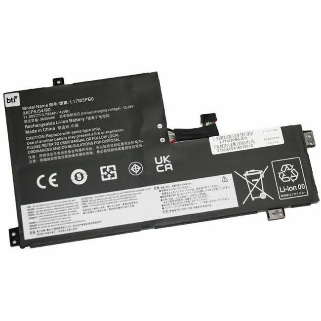 BTI L17M3PB0 Battery - For Notebook, Chromebook - Battery Rechargeable - Proprietary Battery Size - 3730 mAh - 42 Wh - 11.25 V DC