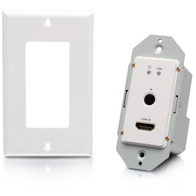 C2G 1-Gang HDMI HDBaseT Wall Plate Transmitter, RS232, IR over Cat Extender - 1 Input Device - 230 ft Range - 1 x Network (RJ-45) - 1 x HDMI In - 4K UHD - Twisted Pair - Category 7 - Wall Plate