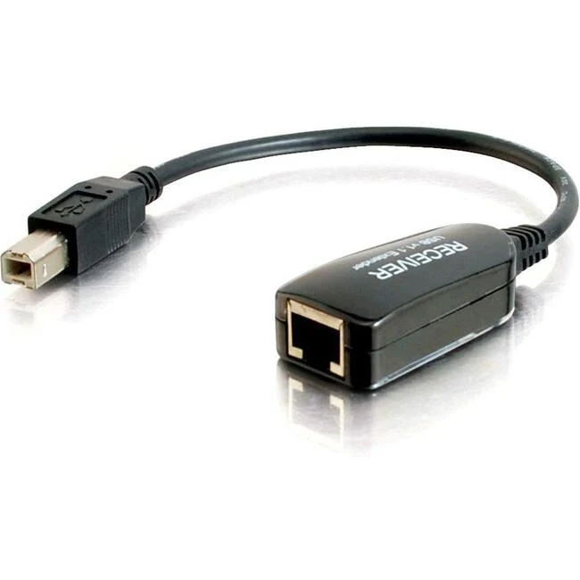 C2G 1-Port USB B to RJ45 Extender Dongle Receiver - USB Over Cat5 Adapter
