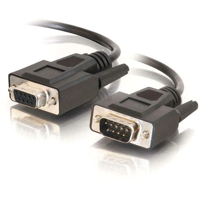 C2G 1ft RS232 DB9 Straight Through Shielded Serial Extension Cable - M/F