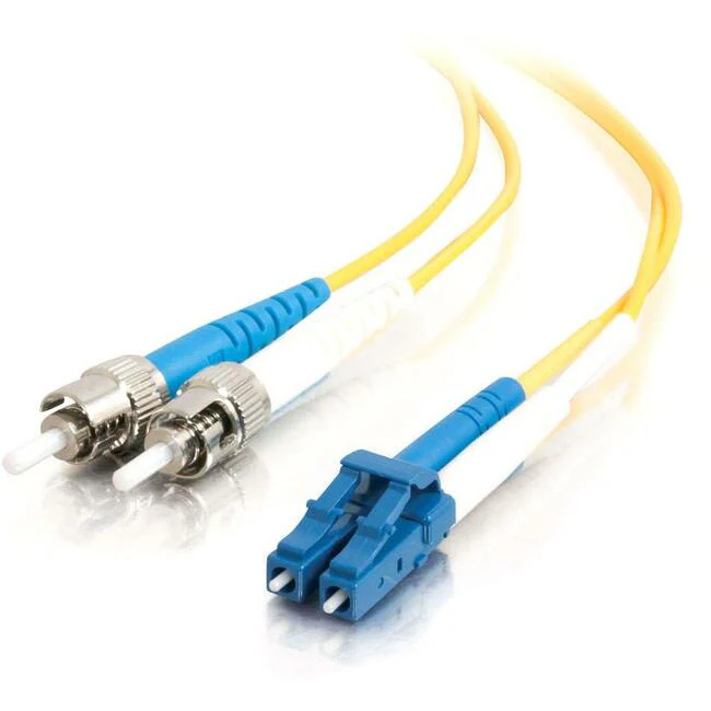 C2G 2m LC-ST 9/125 OS2 Duplex Single-Mode PVC Fiber Optic Cable - Yellow