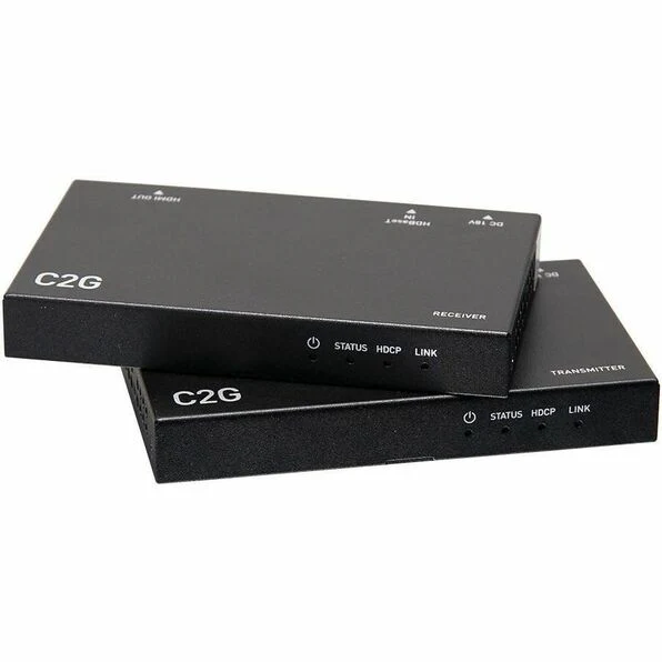 C2G 4K HDMI HDBaseT Extender over Cat Transmitter to Box Receiver - 1 Input Device - 1 Output Device - 230 ft Range - 2 x Network (RJ-45) - 1 x HDMI In - 1 x HDMI Out - 4K UHD - Twisted Pair - Category 7