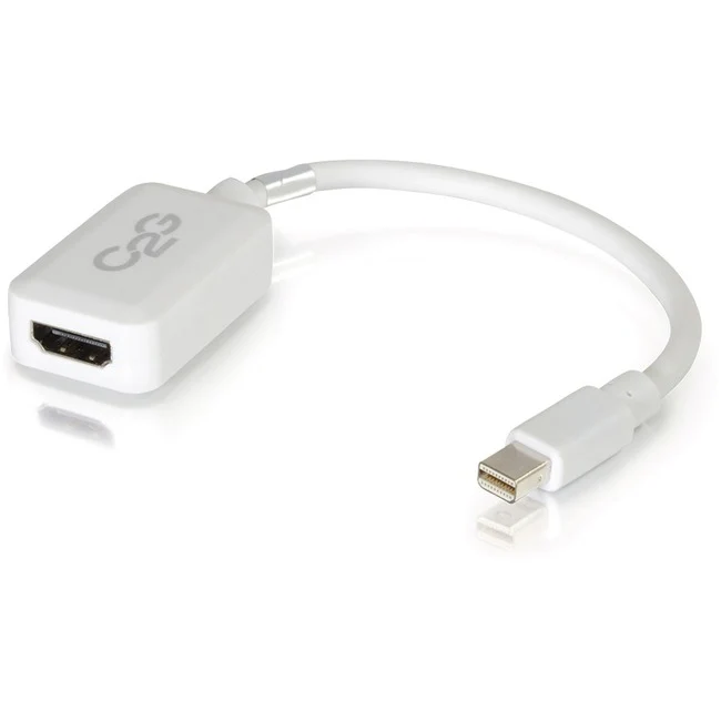C2G 8in Mini DisplayPort Male to HDMI Female Adapter Converter - White