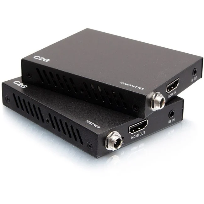 C2G HDMI over Cat5/Cat6 Extender Box Transmitter to Receiver - up to 164ft - 1 Input Device - 1 Output Device - 164 ft Range - 2 x Network (RJ-45) - 1 x HDMI In - 1 x HDMI Out - 1080p - 4K - Twisted Pair - Category 6a