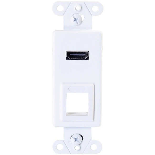 C2G HDMI Pass Through Decorative Wall Plate with One Keystone - White
