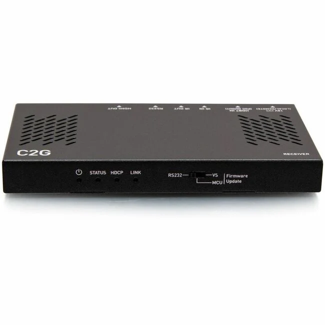 C2G Ultra-Slim HDMI HDBaseT + RS232, IR Over Cat Extender Box Receiver - 1 Output Device - 230 ft Range - 1 x Network (RJ-45) - 1 x HDMI Out - 1 - 1 - 4K - 3840 x 2160 - Twisted Pair - Category 7 - Media Player, TV