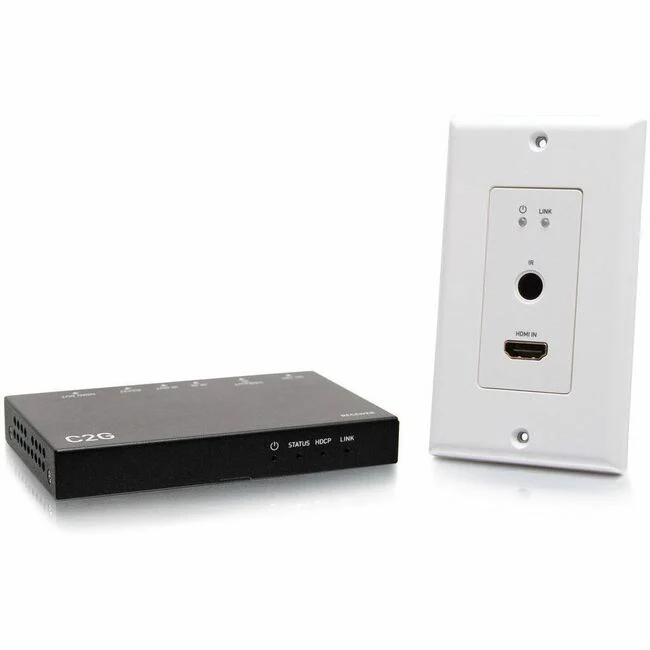C2G Video Extender Transmitter/Receiver - 1 Input Device - 1 Output Device - 230 ft Range - 2 x Network (RJ-45) - 1 x HDMI In - 1 x HDMI Out - 4K - Twisted Pair - Category 7 - Commercial - Wall Plate
