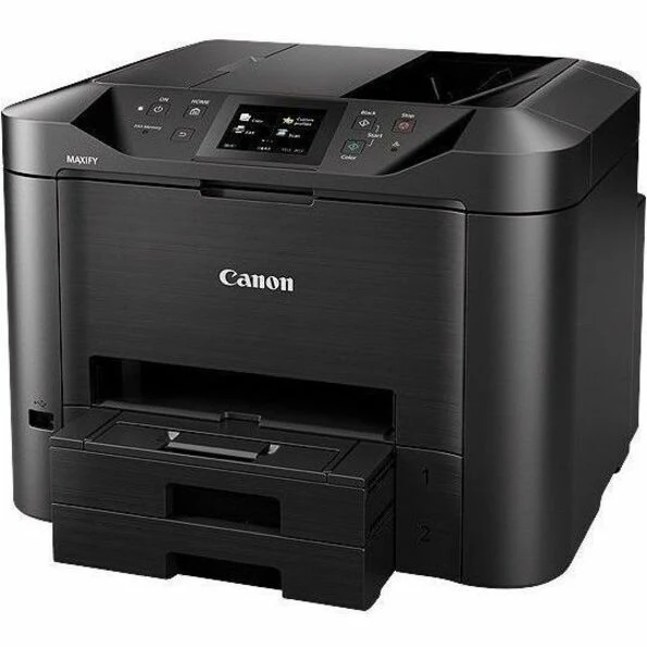 Canon MAXIFY MB5420 Wireless Inkjet Multifunction Printer - Color - Copier/Fax/Printer/Scanner - 600 x 1200 dpi Print - Automatic Duplex Print - Up to 30000 Pages Monthly - Color Flatbed Scanner - 1200 dpi Optical Scan - Color Fax - Ethernet Ethernet - Wi