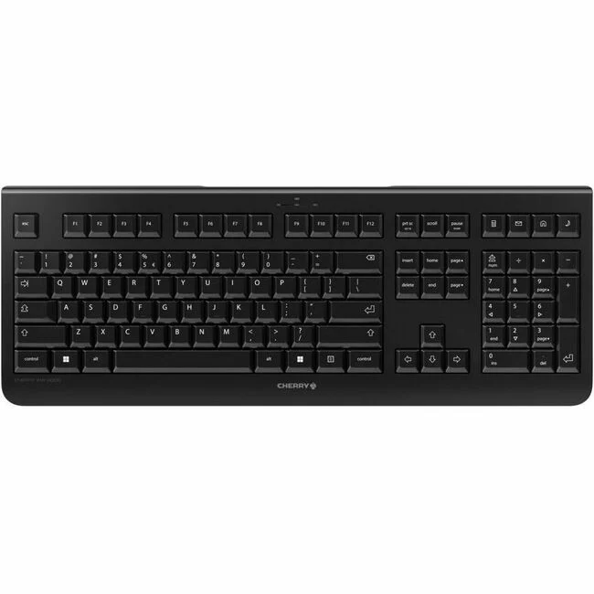 CHERRY KW 3000 Keyboard - Wireless, Slim, USB, Quiet, Full Size, Four Hot Keys, Fold Out Feet