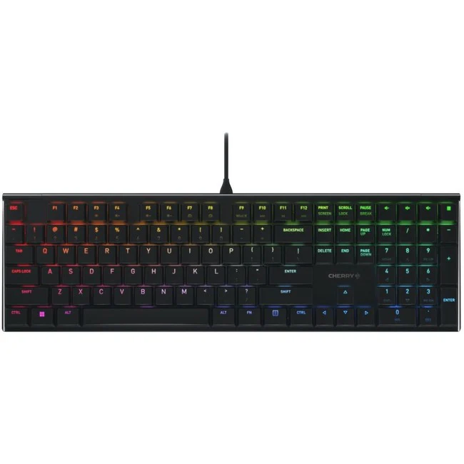 CHERRY MX 10.0N RGB Wired Mechanical Keyboard for Office and Gaming - Black,MX Low Profile SPEED Switch,Aluminium Housin, Detachable Cable