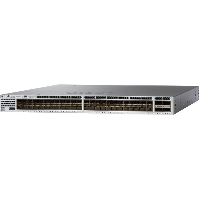 Cisco Catalyst 3850 48 Port 10G Fiber Switch IP Base - Manageable - 10 Gigabit Ethernet - 10GBase-X - Refurbished - 3 Layer Supported - Modular - Optical Fiber - 1U High - Rack-mountable, Desktop