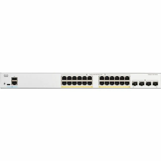Cisco Catalyst C1200-24FP-4G Ethernet Switch - 24 Ports - Manageable - Gigabit Ethernet - 10/100/1000Base-T, 1000Base-X - 3 Layer Supported - 4 SFP Slots - 449.70 W Power Consumption - 375 W PoE Budget - Twisted Pair, Optical Fiber - Rack-mountable