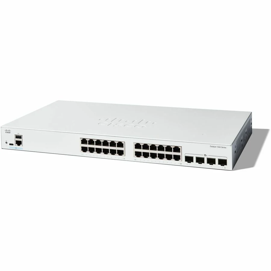 Cisco Catalyst C1200-24T-4X Ethernet Switch - 24 Ports - Manageable - 10 Gigabit Ethernet - 10/100/1000Base-T, 10GBase-X - 3 Layer Supported - Modular - 27.25 W Power Consumption - Optical Fiber, Twisted Pair - 1U High - Rack-mountable