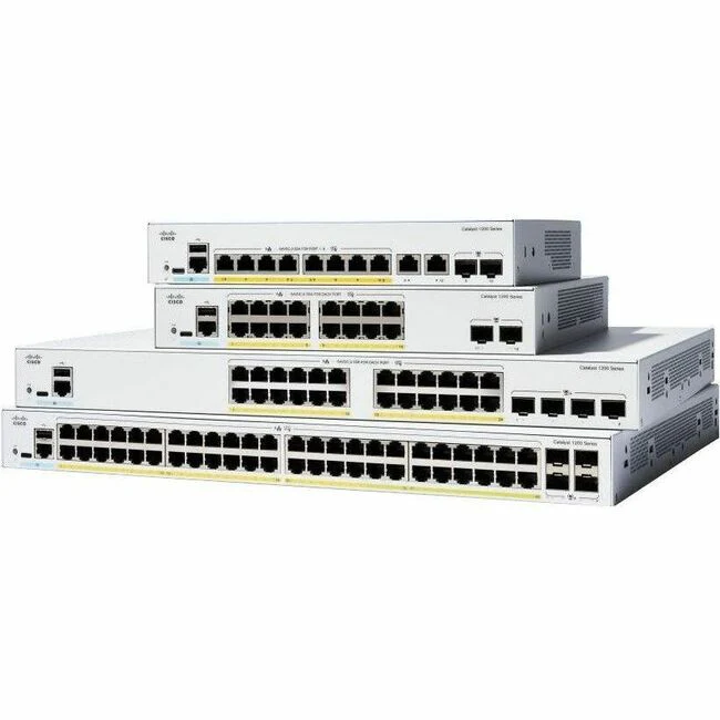 Cisco Catalyst C1200-48T-4G Ethernet Switch - 48 Ports - Manageable - Gigabit Ethernet - 10/100/1000Base-T, 1000Base-X - 3 Layer Supported - Modular - 4 SFP Slots - 48.64 W Power Consumption - Optical Fiber, Twisted Pair - 1U High - Rack-mountable