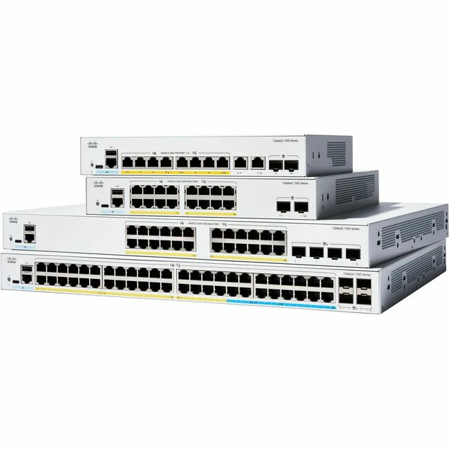 Cisco Catalyst C1300-24FP-4X Ethernet Switch - 24 Ports - Manageable - 10 Gigabit Ethernet - 10/100/1000Base-T, 10GBase-X - 3 Layer Supported - Modular - 437.40 W Power Consumption - 370 W PoE Budget - Optical Fiber, Twisted Pair - PoE Ports - 1U High - R